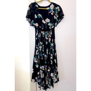 Eliza J Chiffon high- low floral dress